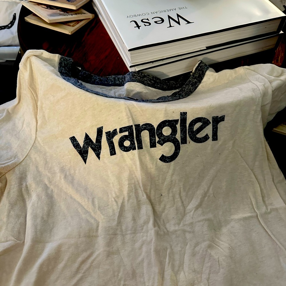Distressed wrangler graphic tee